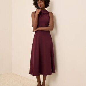 Pact Brand Organic Fit & Flare Cowl Neck Dress